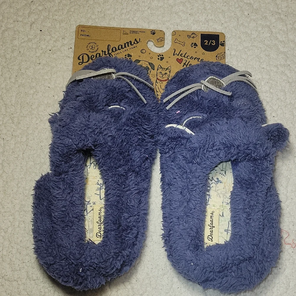 Dearfoams Kids Cozy Purple Slippers